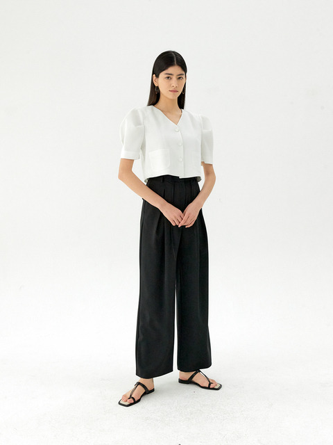 아우터 - 플라츠클래식 (PLATZCLASSIC) - Eden Square neck Jacket (White)