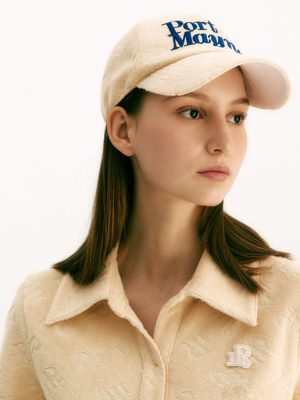 TERRY JACQUARD BALL CAP - BEIGE