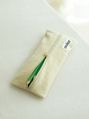 ouior flat pencil case - lemon water (middle zipper)