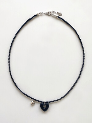 Black Onyx Heart Pendant Necklace