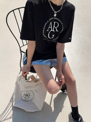Embroidery Loose fit T-shirt_Black