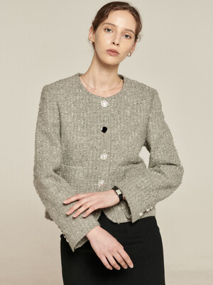 Mohair Tweed Single Jacket_Grey