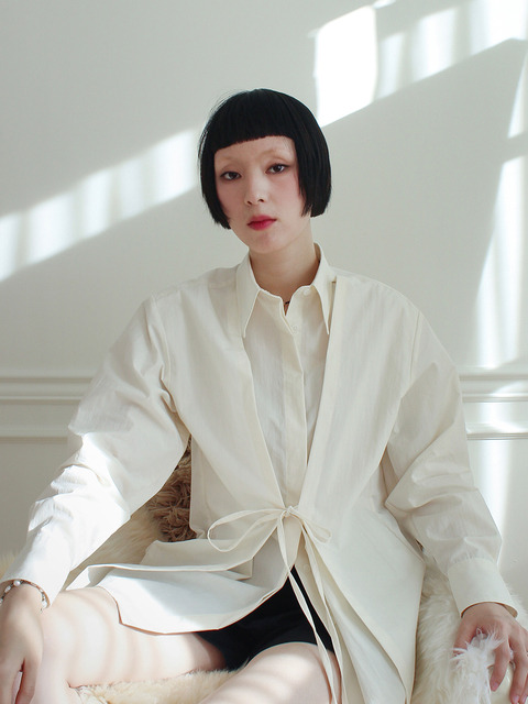블라우스,셔츠 - 루바티 (Rubati) - Double Layered Shirt (CREAM)
