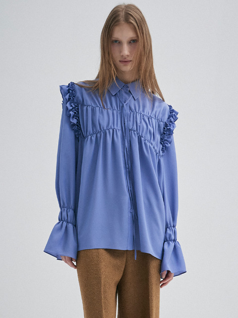 블라우스 - 카일로 (KILO) - RUFFLE RIBBON BLOUSE_PURPLE