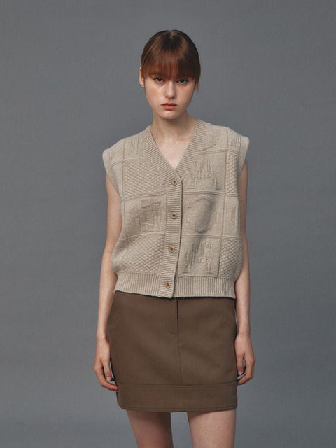 니트 - 레미 (Lemme) - BUTTON KNIT VEST (PISTACHIO)
