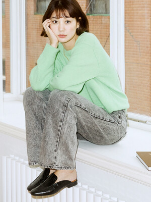 Baby Alpaca Round Neck Knit - Light Green
