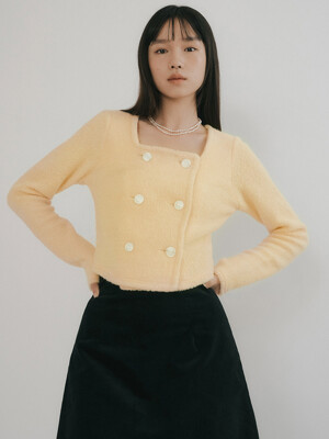 OSON DOUBLE BUTTON LONG SLEEVE T-SHIRTS YELLOW