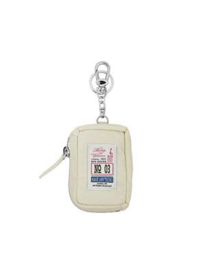 label key ring pouch-ivory