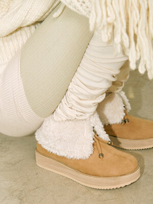 2-WAY FUR BOOTS / BEIGE