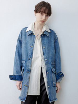 TG_Vintage raw edge denim jacket