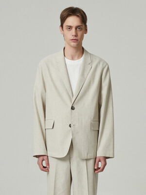 linen overfit jacket (set-up)_CWJAM24001IVX