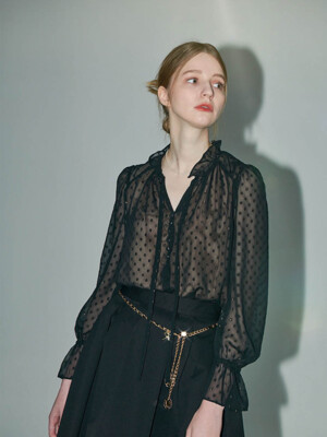 Lautre de min Black Metal Dot Blouse