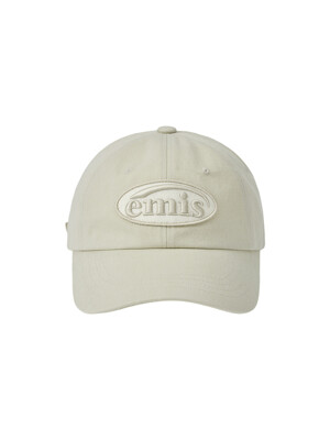 TONE ON TONE WAPPEN BALL CAP-BEIGE