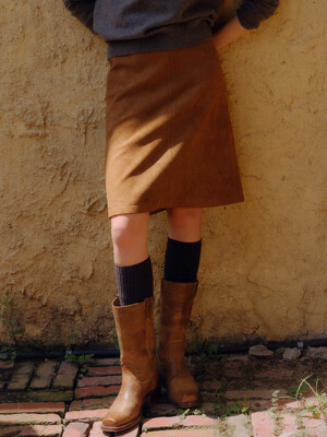 suede midi skirt (vintage brown)