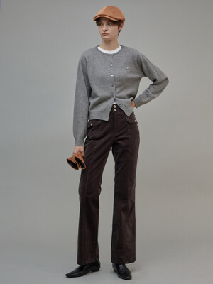 Corduroy Boots-Cut Pants D/Gray