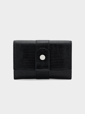 [단독]CLAIRE  CITY CARD WALLET _ LIZARD BLACK