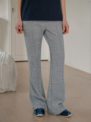 P3231 핀턱 스웨트 팬츠_Melange gray