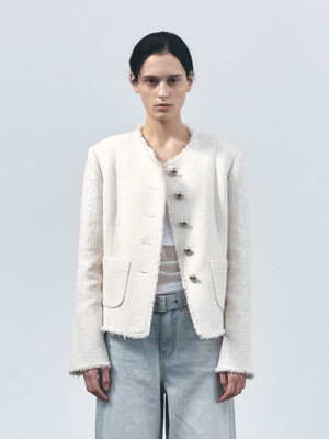 TVS FRINGE TWEED JACKET_2COLORS