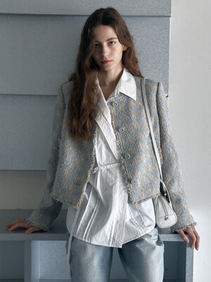 [단독] OTHEMENT Check Tweed Crop Jacket VC2512JK202M_2color