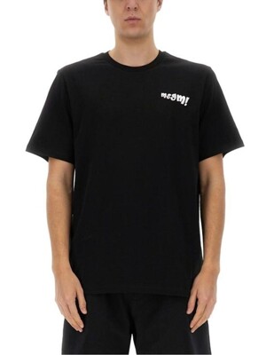 25SS 엠에스지엠 반팔 티셔츠 3840MM10425709899 BLACK DOM