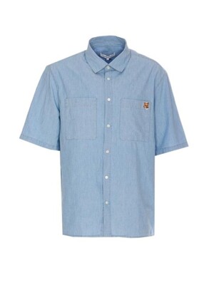 25SS 메종키츠네 반팔 셔츠 OM00424WC5006P470 INDIGO DOM