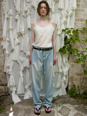 Via Kurly denim pants_Denim blue
