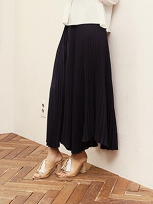 PLEATS WIDE PANTS_NAVY