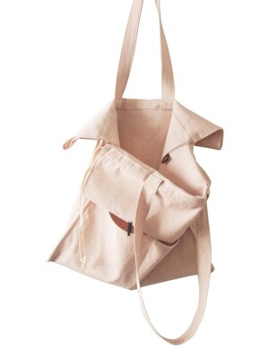 cotton shirring bag-pink