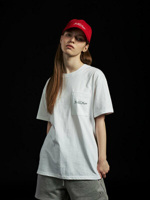 FRIDAY NIGHT LOGO POCKET SHORT SLEEVE TEE_WOMEN(WHITE)