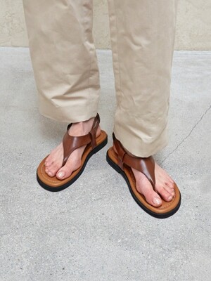 20mm Pacific Leather Flip-flop Sandal (BROWN)
