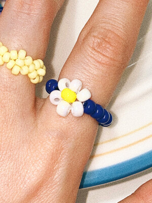 Blue Daisy Bold Beads Ring 비즈반지