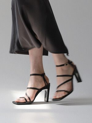 Strappy square sandals - 3color 8.5cm 스퀘어 스트랩 샌들힐