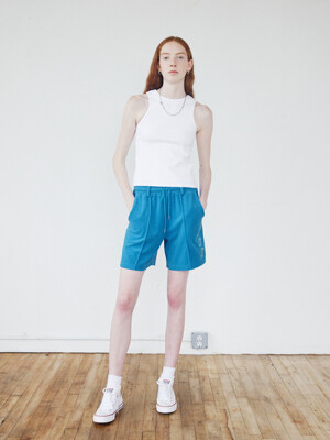 Embroidery Terry Shorts_Blue