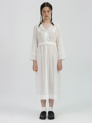 Via Bell frill onepiece (White)