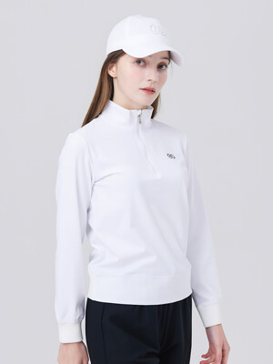 23SS 골프 하프 집업 아이스 쿨 리본장식 화이트 스웨트 셔츠
