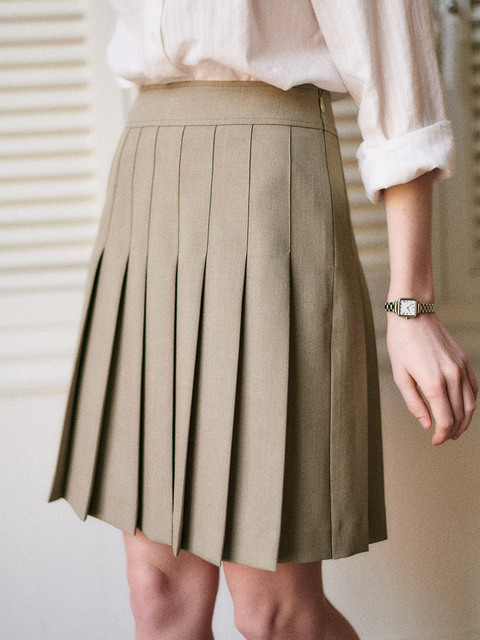 스커트 - 패브릭컬러지 (Fabricology) - Pleats Midi Skirt_2color 