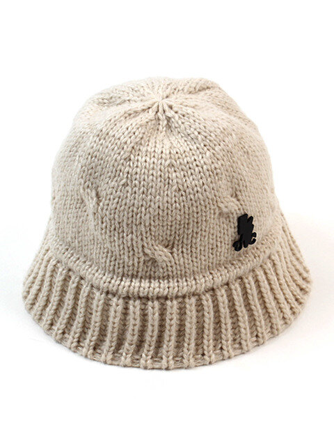 모자,모자 - 유니버셜 케미스트리 (Universal chemistry) - Wool Ivory Knit Drop Bucket Hat 니트버킷햇