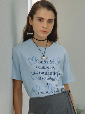 HEART COLOR T-SHIRTS LIGHT BLUE