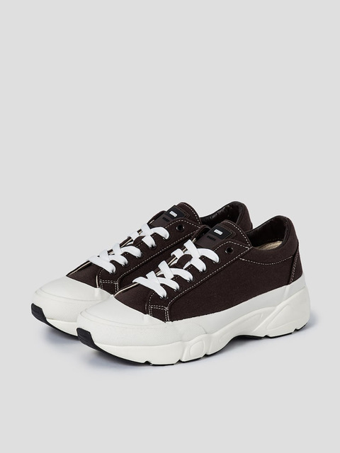 스니커즈 - 구호 (KUHO) - [COMFY301] Cotton Canvas Signature Sneakers  Brown (KF36K2MY1D)