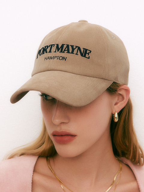 모자,모자,스포츠웨어,골프 - 포트메인 (PORT MAYNE) - EMBROIDERY LOGO CORDUROY BALL CAP - BEIGE (UNISEX)