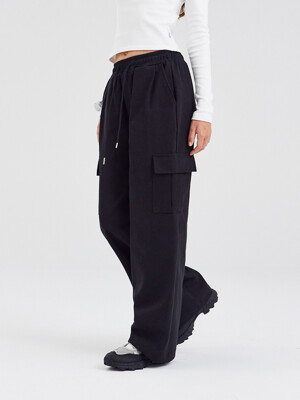 Biocotton Cargo Wide Pants_Black