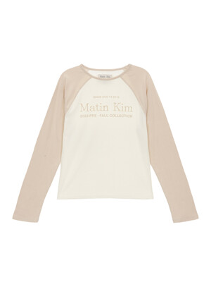 MATIN LETTERING RAGLAN TOP IN BEIGE