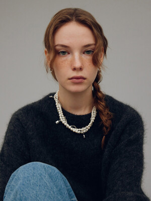 Clip Pearl Braid Necklace_VH239ONE013B
