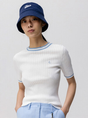 [24SS clove] Slim Round neck Knit (White)