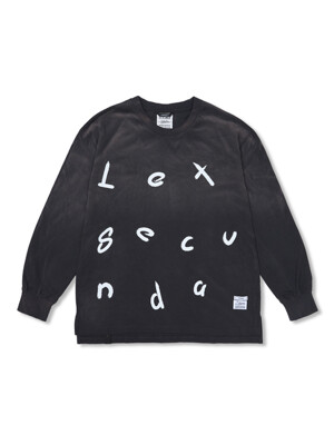 Lexsecunda Vintage-Like Oversized Long Sleeves T-Shirts Black