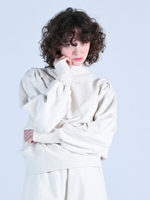 Colour Puff Sweatshirt Set Up Beige WBCSST001BE