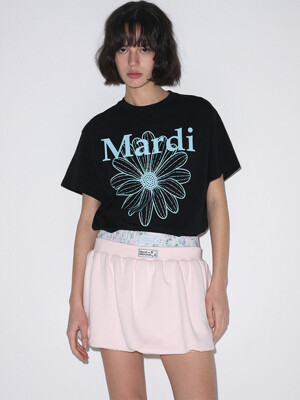 TSHIRT FLOWERMARDI_BLACK SKY