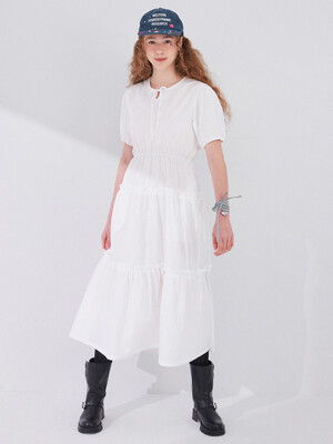 Frill Cancan Long Dress_WHITE