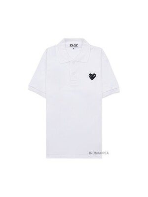 [꼼데가르송] 남성 블랙하트 와펜 폴로셔츠 AZ P1T066 051 WHITE