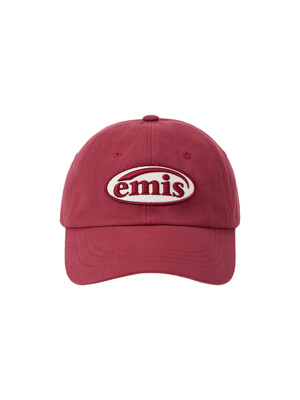 TONE ON TONE WAPPEN BALL CAP-RED
